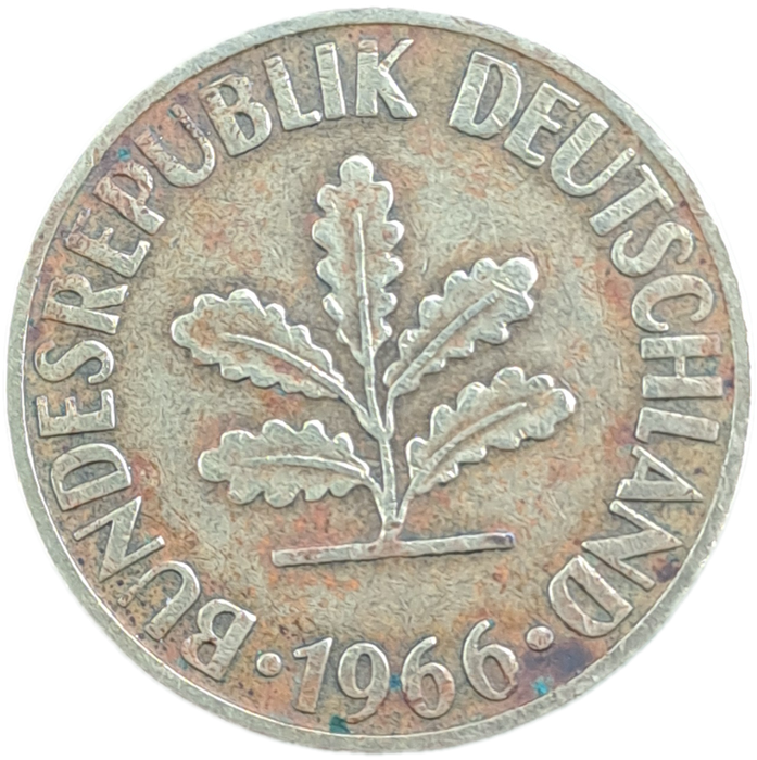 1966 Germany 10 Pfennigs coin (D)