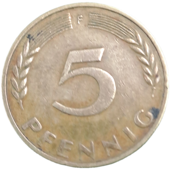 1968 (F)Germany 5 Pfennigs coin