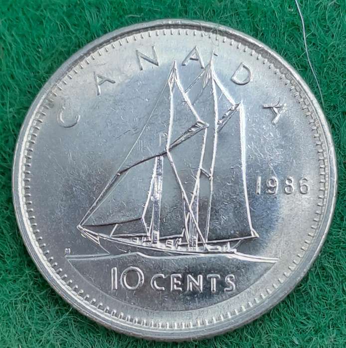 1986 Canada 10 Cents - Elizabeth II 2nd portrait