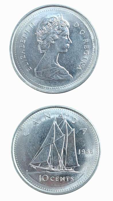 1986 Canada 10 Cents - Elizabeth II 2nd portrait