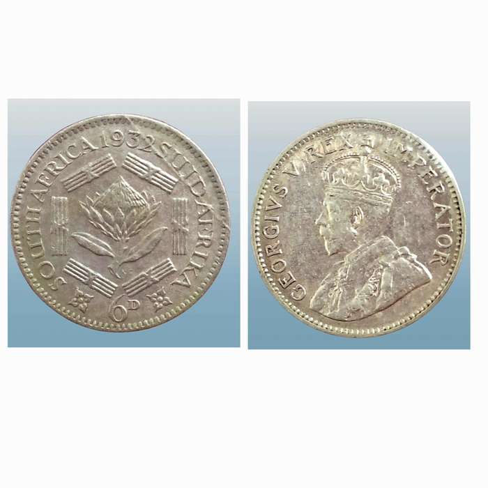 1932 South Africa  SILVER 3 Pence and SILVER 6 Pence
