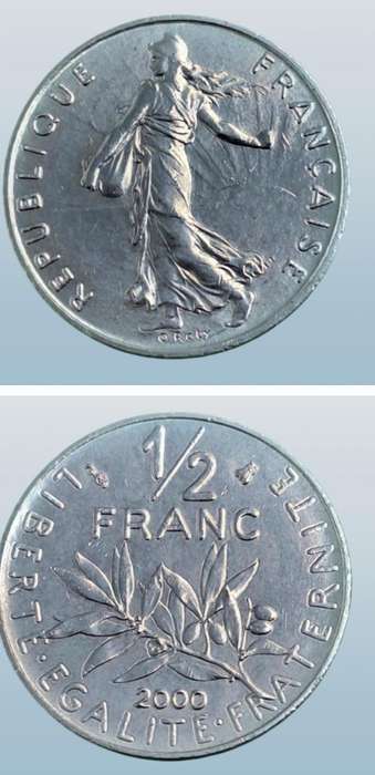 2000 France  ½ Franc signature "O. Roty"