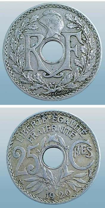 1920 France 25 Centimes
