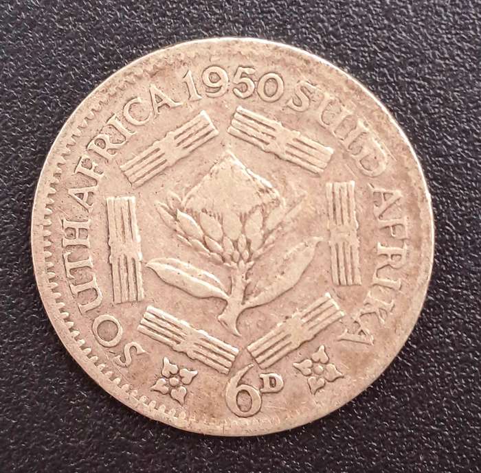 1950 South Africa 6 Pence 80% Silver - George VI SOUTH AFRICA - SUID AFRIKA