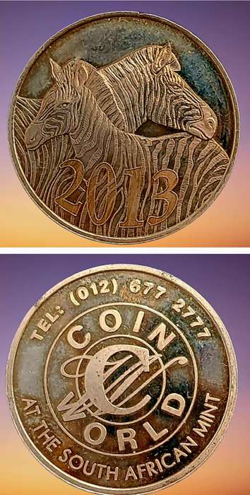 2013 South Africa COIN WORLD Token  -Zebras