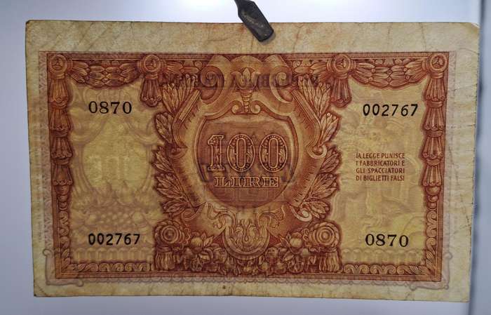 1951 Italy 100 Lira Bank Note