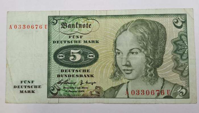 1960 5 Deutsche Mark Federal Republic of Germany