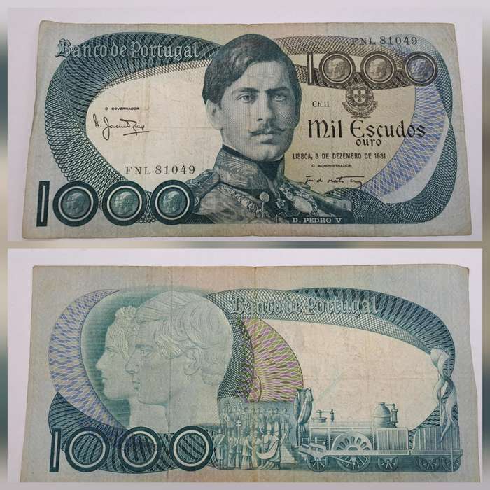 1981 Portugal 1000 Escudos Bank Note - 11th. print