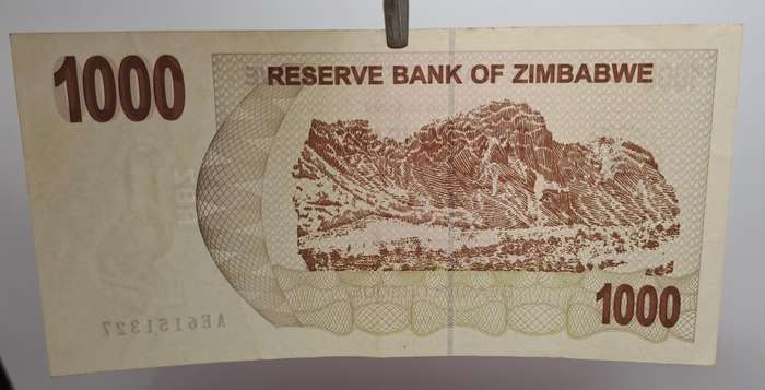 2006 Zimbabwe 1000 Dollars Bearer Cheque