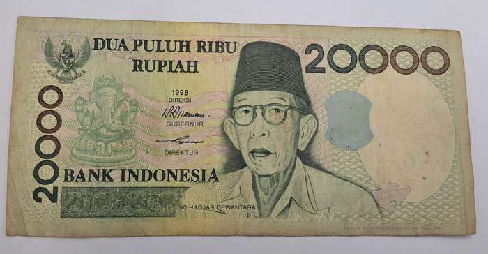 1998 Indonesie 20 000 Rupiah-Bank Note