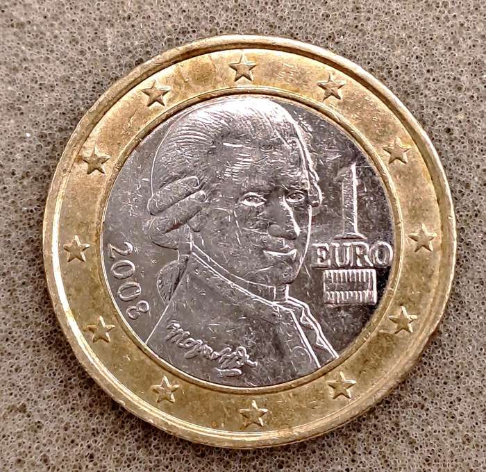 2008 Austria 1 Euro 2nd map Coin