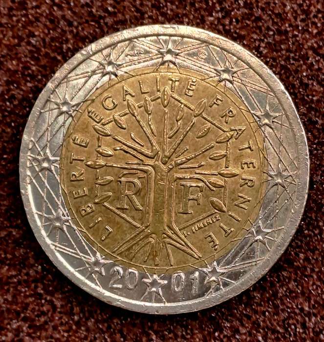 2001 France 2 Euro 1st map Coin