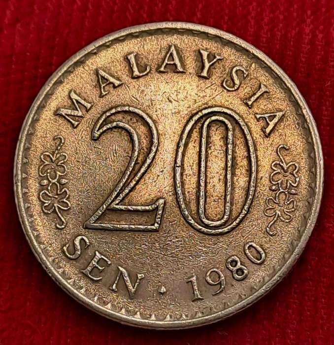 1980 Malaysia 20 Sen Coin