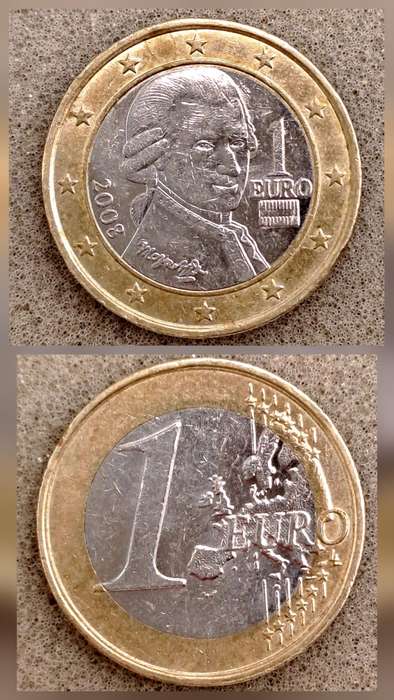 2008 Austria 1 Euro 2nd map Coin