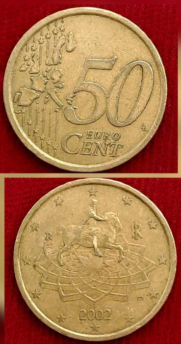 2002 Spain 50 Euro Cents 1st map- Coin