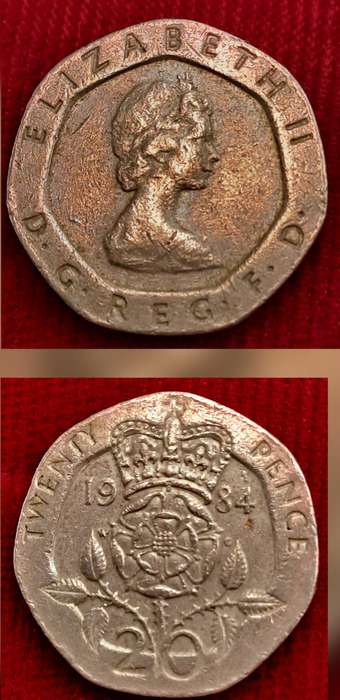 1984 United Kingdom 20 Pence - Elizabeth II 2nd portrait