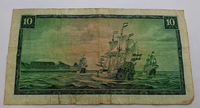 1975 South Africa R10 (Ten Rand) Note T.W. de Jongh - Third Issue  -English-Afrikaans