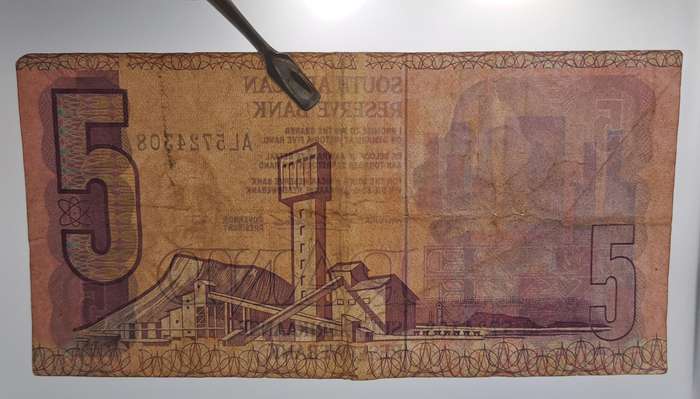 1990 South Africa R5 Note - C . L. Stals - First Issue -English-Afrikaans