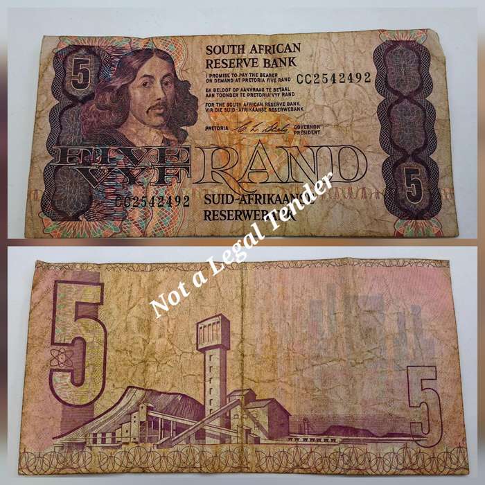 1990 South Africa R5 Note - C . L. Stals - First Issue -English-Afrikaans