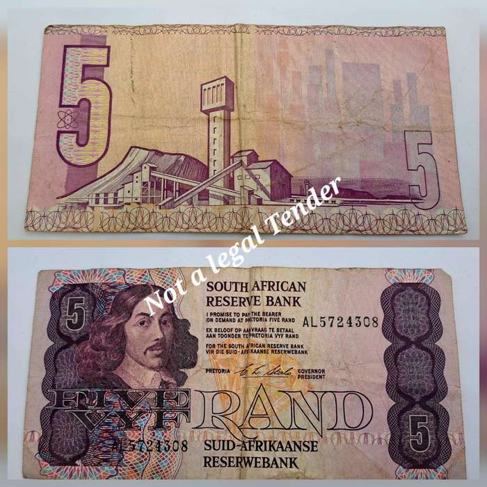 1990 South Africa R5 Note - C . L. Stals - First Issue -English-Afrikaans