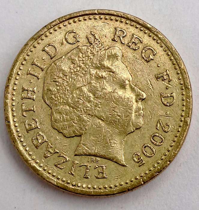 2005 United Kingdom 1 Pound - Elizabeth II 4th portrait, Menai Bridge