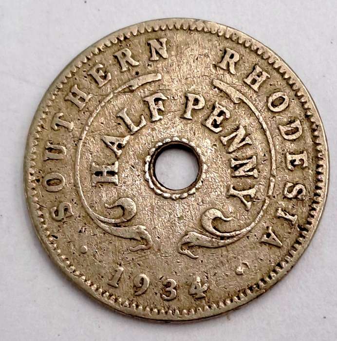 1934 Southern Rhodesia ½ Penny - George V