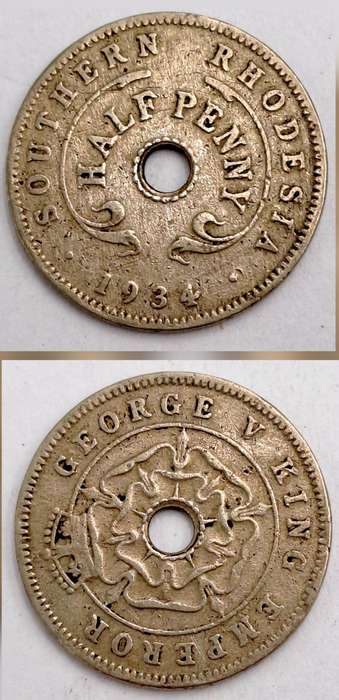 1934 Southern Rhodesia ½ Penny - George V