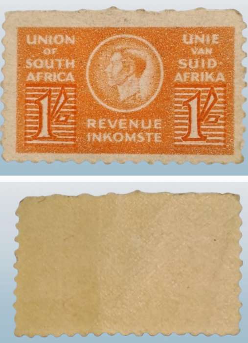 1945 Union of South Africa 1 Shilling  revenue stamp