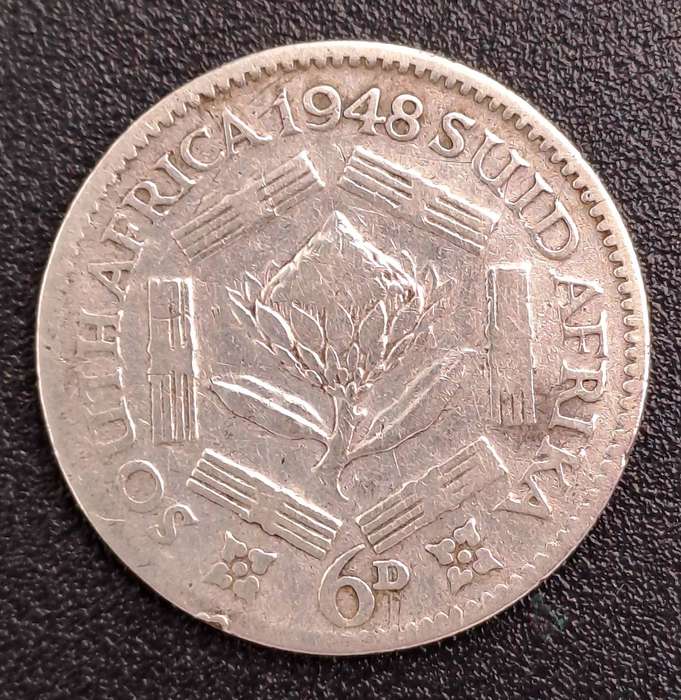 1948 South Africa Union Silver 6 Pence - George VI SOUTH AFRICA - SUID AFRIKA