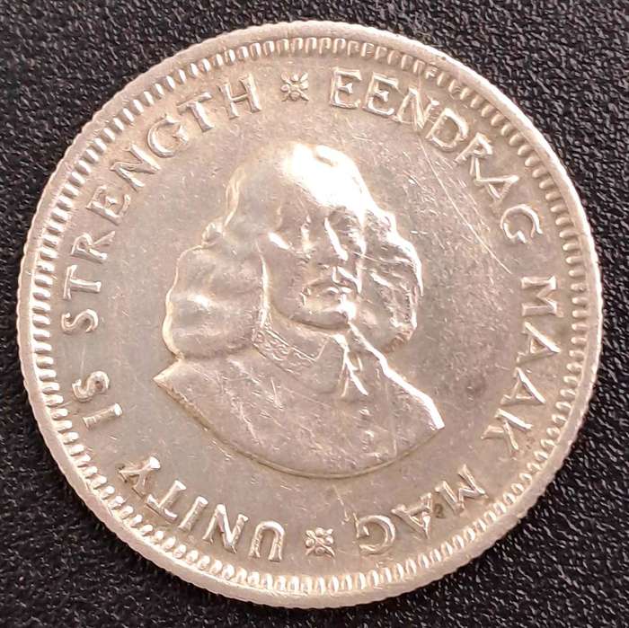 1962 South Africa Silver 5 Cents 1st decimal series
