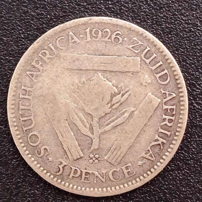 1926 South Africa Silver 3 Pence - George V -ZUID-AFRIKA 3 PENCE