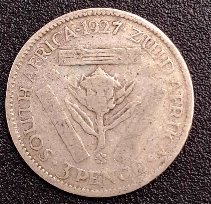 1927 Zuid Afrika  Silver 3 Pence - George V ZUID-AFRIKA