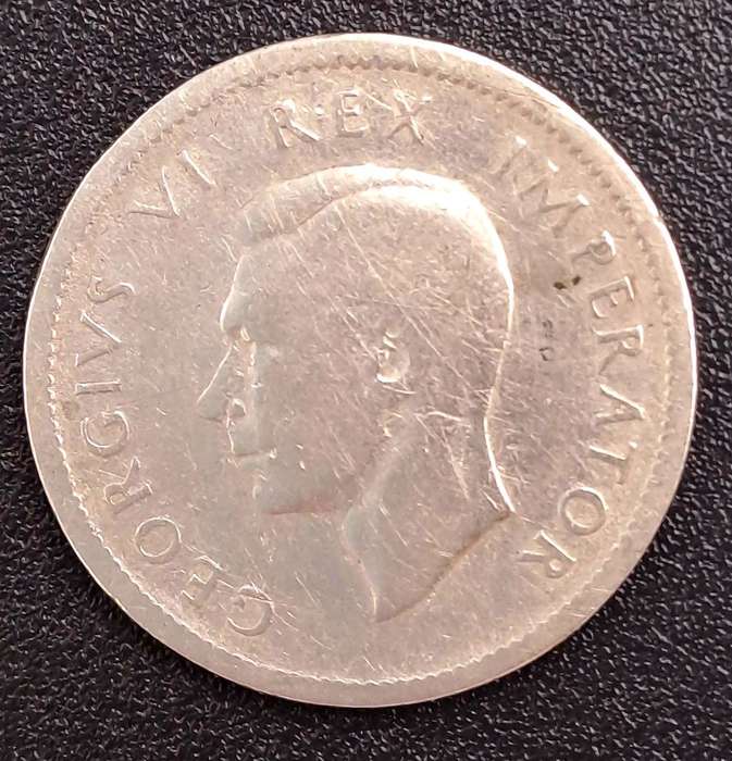 1942 South Africa  Silver 6 Pence - George VI Rex Imperator