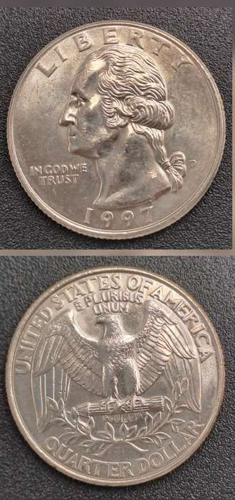 1997 United States of America ¼ Dollar "Washington Quarter"