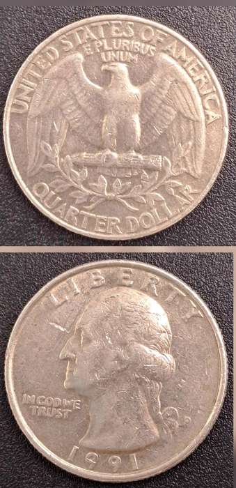 1991 United States of America ¼ Dollar "Washington Quarter"