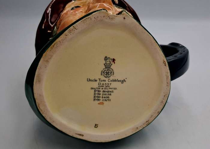 1951 Large Royal Doulton Uncle Tom Cobbleigh D6337 Character Jug /Toby Jug -small chip on inside rim