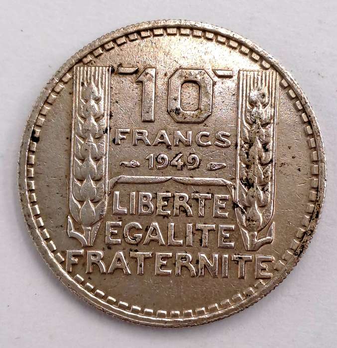 1949 France 10 Francs Small Head