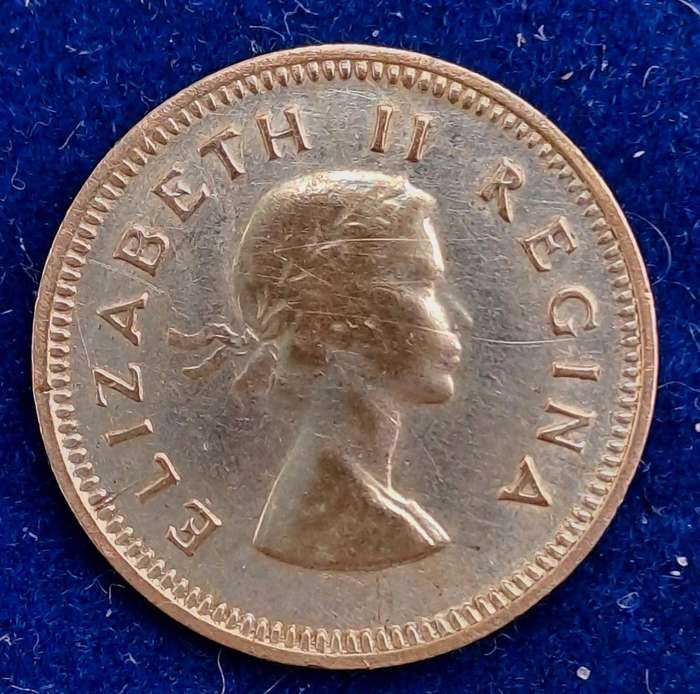 1955 South Africa Silver (.500) 3 Pence - Elizabeth II 1st portrait