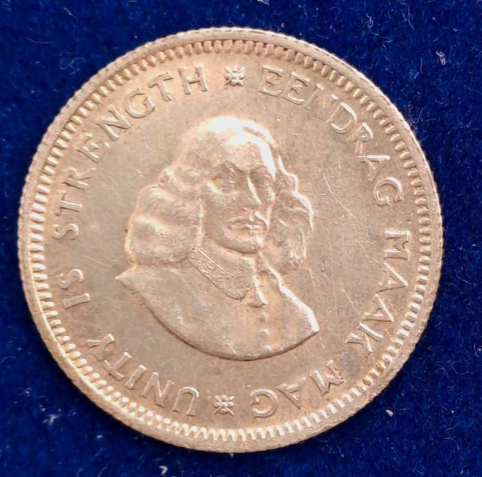 1964 South Africa  Silver (.500) 5 Cents 1st decimal series