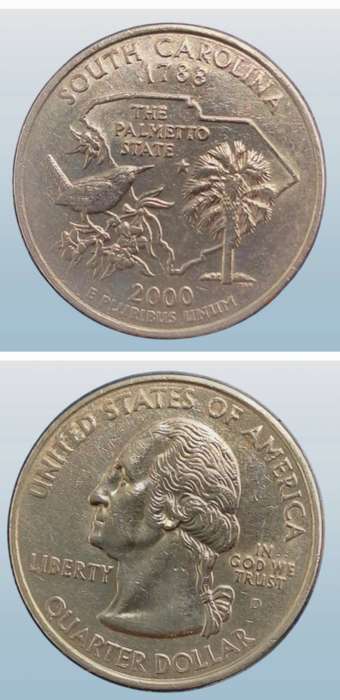 2000 United States ¼ Dollar "Washington Quarter" South Carolina