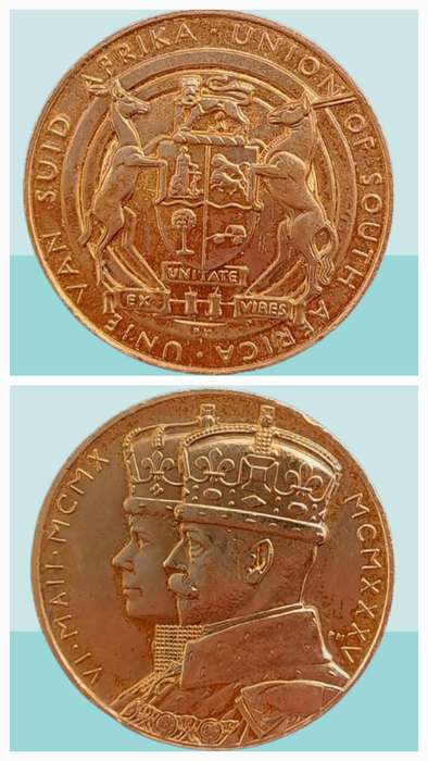 1935 South Africa Union -Medal - King George V and Queen Mary Silver Jubilee
