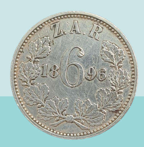 1896 Silver 6 Pence Z.A.R Zuid Afrikaanshe Republiek
