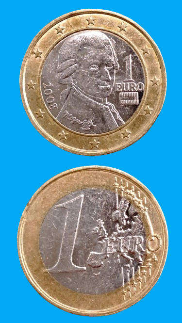 2008 Austria 1 Euro 2nd map Coin