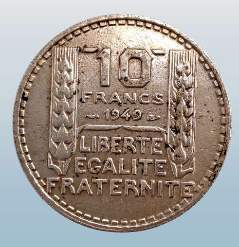 1949 France 10 Francs Small Head