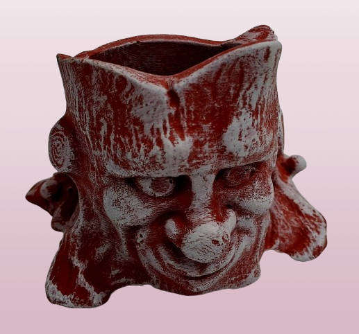 Small Tree Stump Face Molded Cement Flower Pot suitable for succulents (size in Photo)