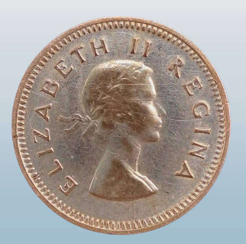 1955 South Africa Silver (.500) 3 Pence - Elizabeth II 1st portrait