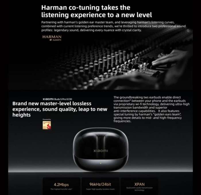 Original Xiaomi Buds 5 Pro In-Ear TWS Bluetooth Earphone