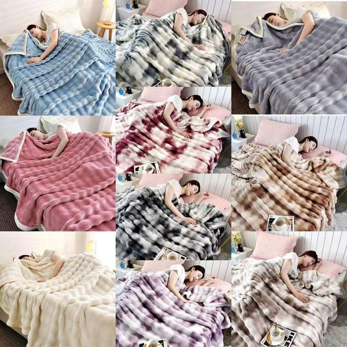 Foggy Shaded Faux Fur Throw Blanket, 210 x 150cm