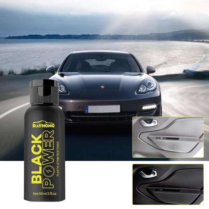 Black Power Plastic & Trim Restorer  For unpainted trims, door handles, mirror housings, windscreen