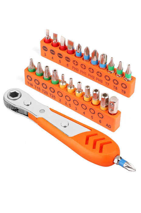 23-in-1 Mini Ratchet Wrench & Precision Screwdriver Bits Set  Compact Pocket Tool Kit